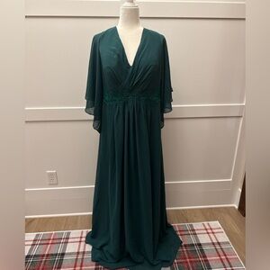 Chic Teal Maxi Dress with Elegant Draping